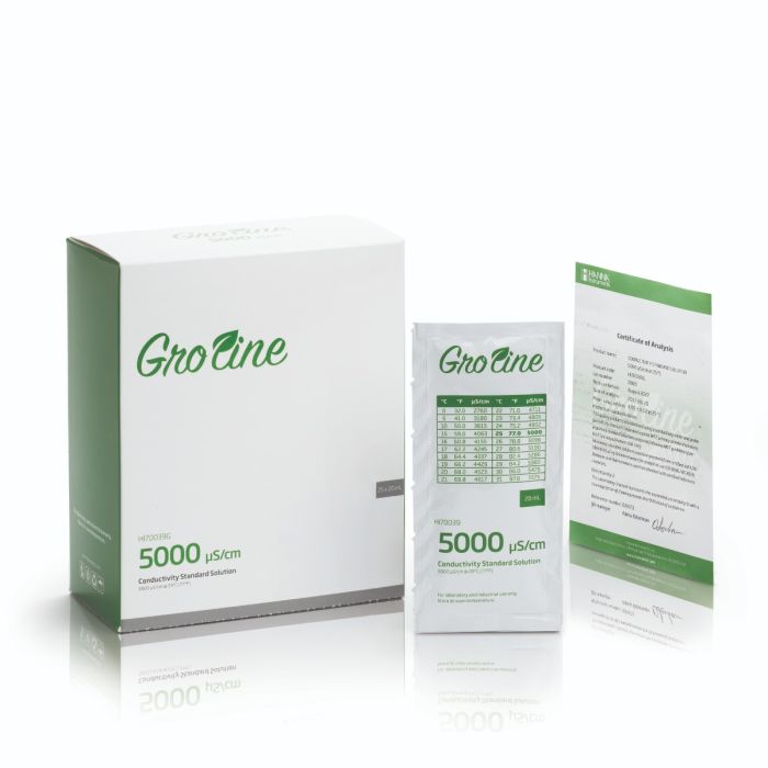 GroLine 5000 uS/cm Conductivity Standard Sachets,  (25 x 20 mL) – HI70039G