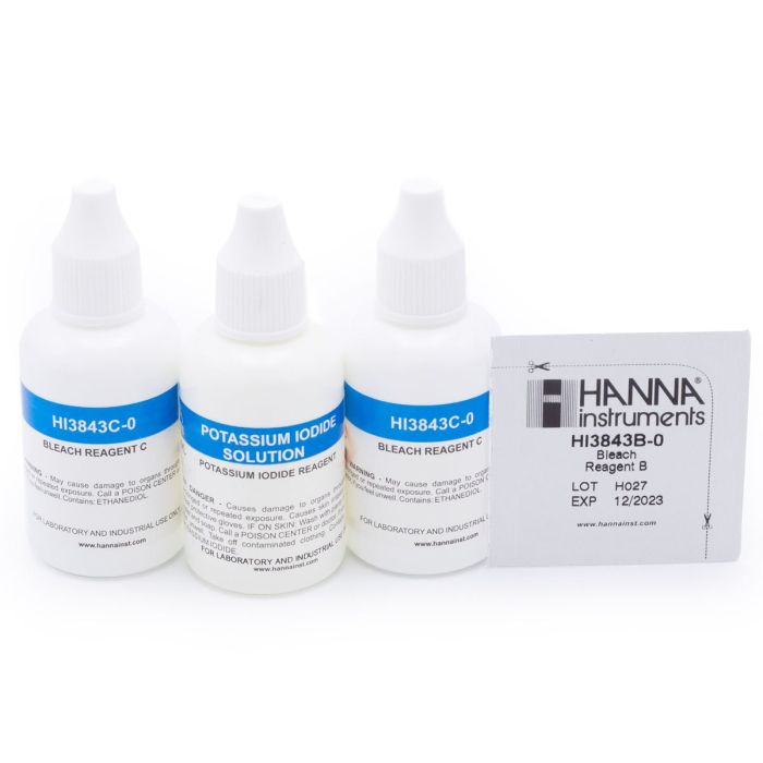 Hypochlorite Test Kit Replacement Reagents (100 tests) – HI3843-100