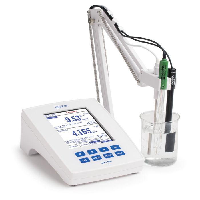 Laboratory Research Grade Two Channel Benchtop pH/mV/ISE Meter – HI5222