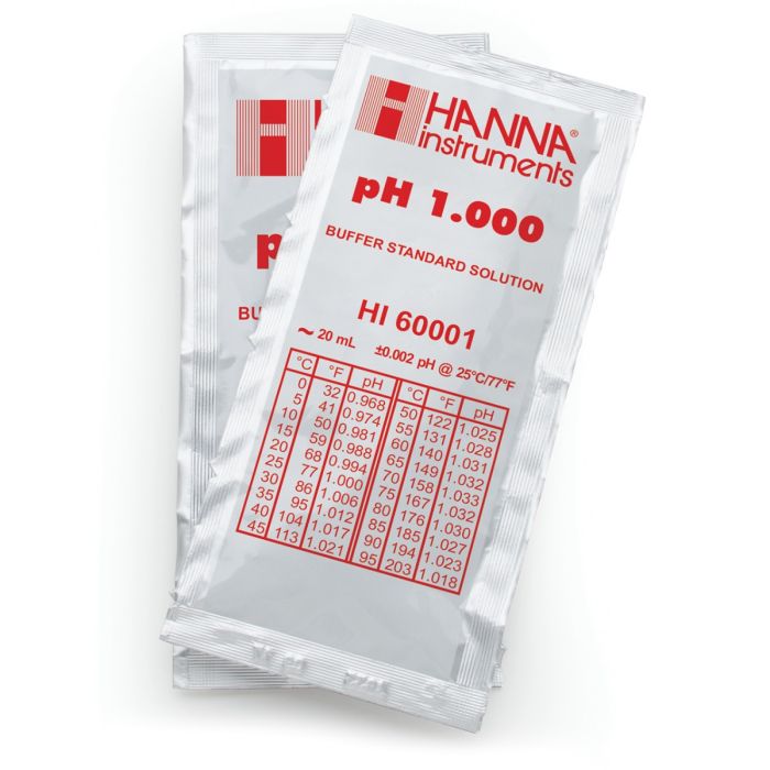 pH 1.000 Millesimal Calibration Buffer Sachets (25 x 20mL) – HI60001-02