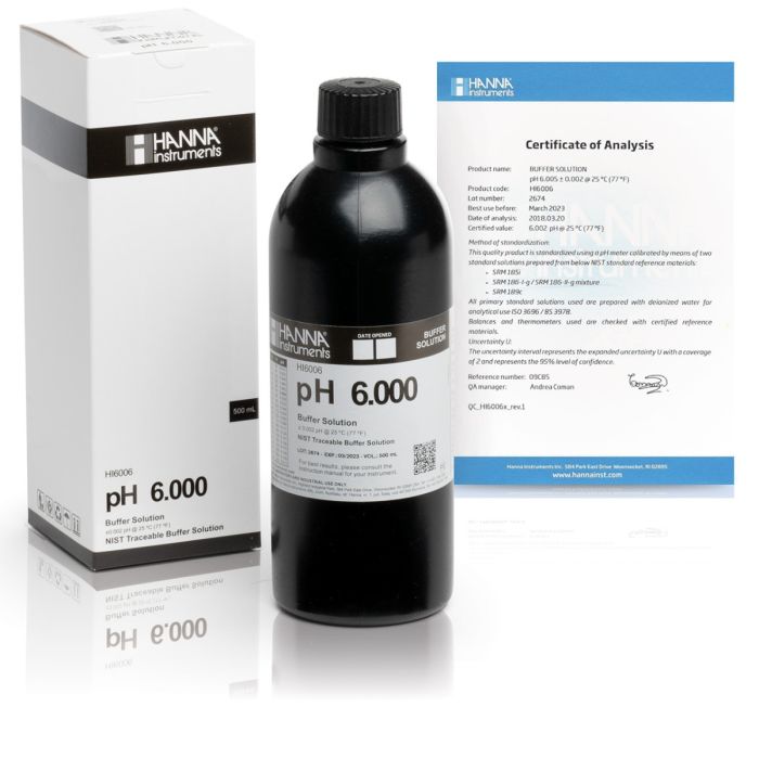 HI6006 pH 6.000 Millesimal Calibration Buffer (500 mL)