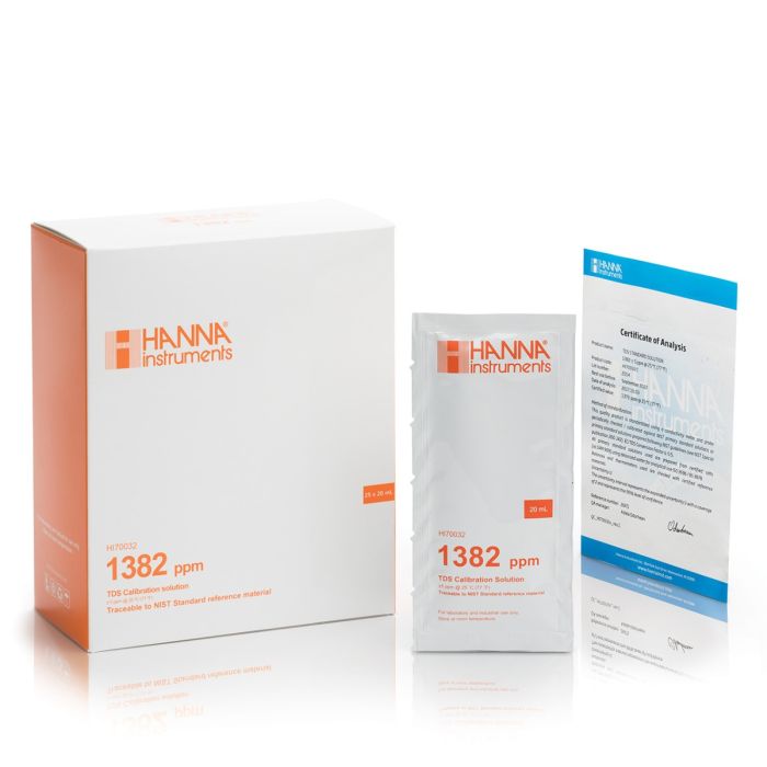 HI70032C 1382 mg/L (ppm) TDS Calibration Solution (25 x 20mL)