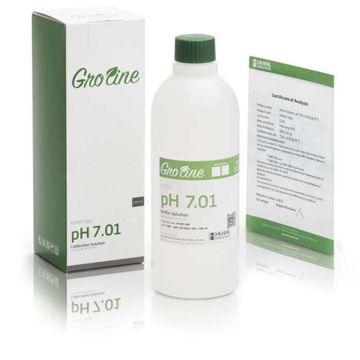GroLine pH 7.01 Calibration Buffer (500 ml) – HI7007-050