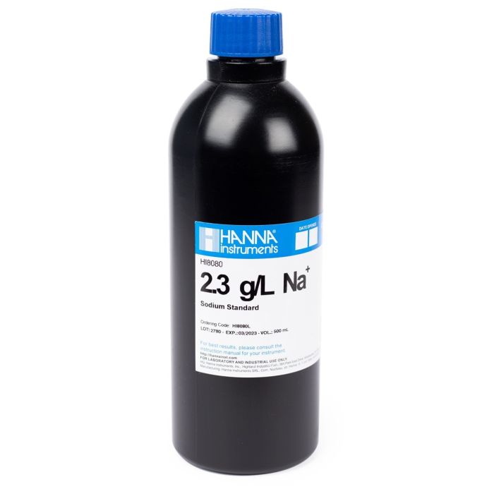 HI8080L 2.3 g/L Na<sup>+</sup> Standard Solution in FDA bottle (500 mL)
