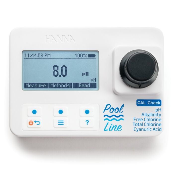 Pool Line pH,  Alkalinity,  Free & Total Chlorine,  and Cyanuric Acid Portable Photometer – Meter only
