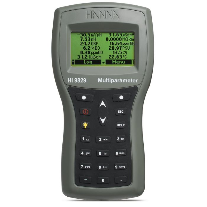 HI9829 Multiparameter pH/ISE/EC/DO/Turbidity Waterproof Meter with GPS option-No-Logging probe – no turbidity-10m (32.8′)