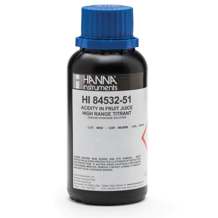 High Range Titrant for Titratable Acidity in Fruit Juice Mini Titrator – HI84532-51