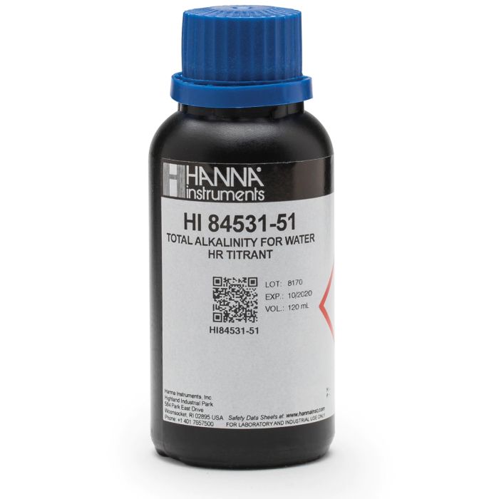 High Range Titrant for Titratable Alkalinity in Water Mini Titrator – HI84531-51