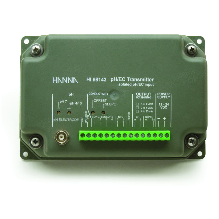 pH and EC Transmitter with Isolated Output – 4 – 20 mA (active) – HI98143-22