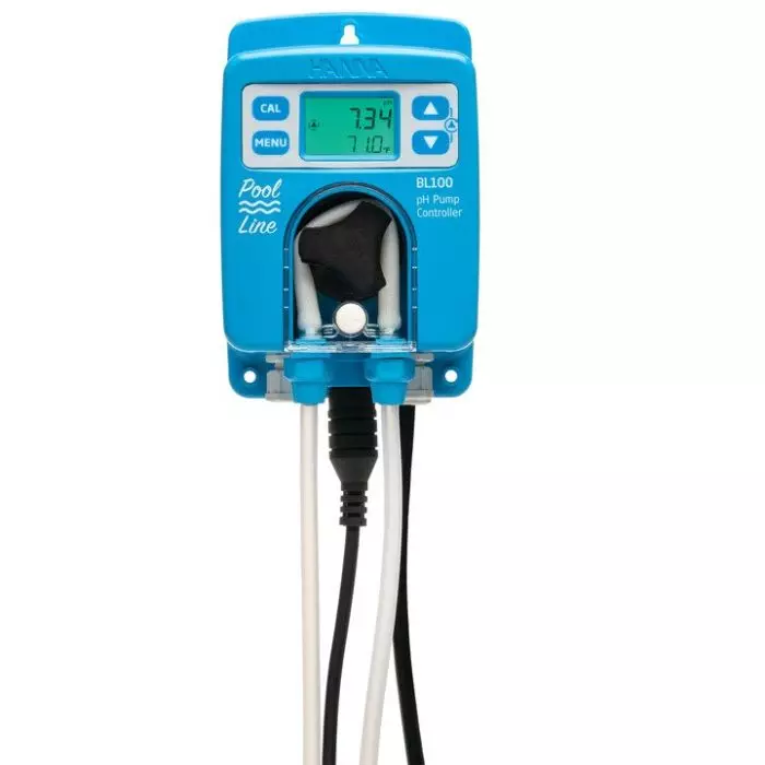 Pool Line pH Controller and Dosing Pump – BL100-Meter,  probe and in-line mounting kit