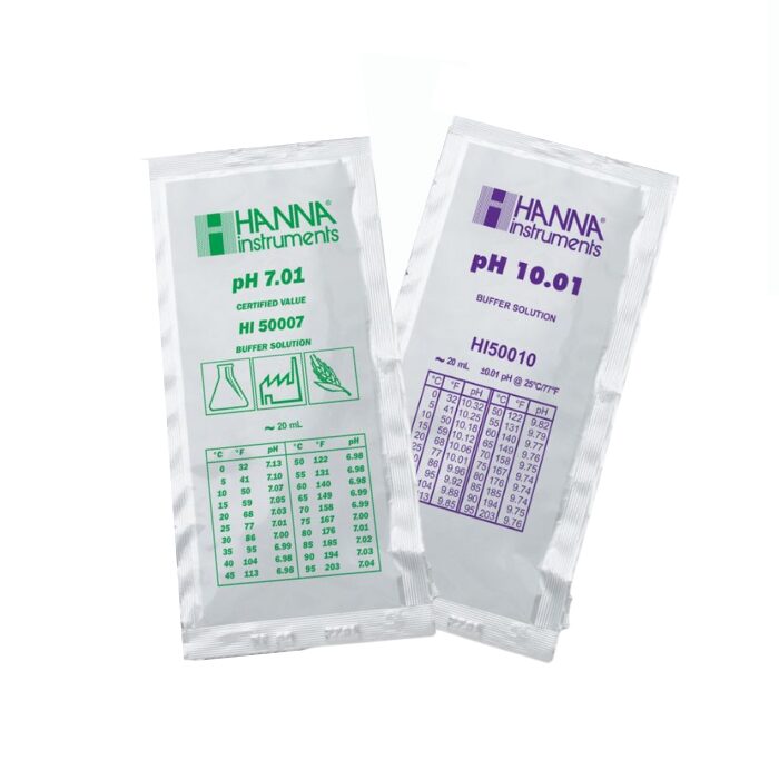 HI770710P pH 10.01 and 7.01 Calibration Buffer Sachets (10 x 20mL,  5 Each)