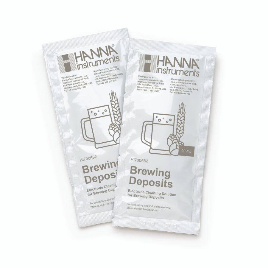 HI700682P Electrode Cleaning Solution for Beer and Wort (25 x 20 mL sachets)