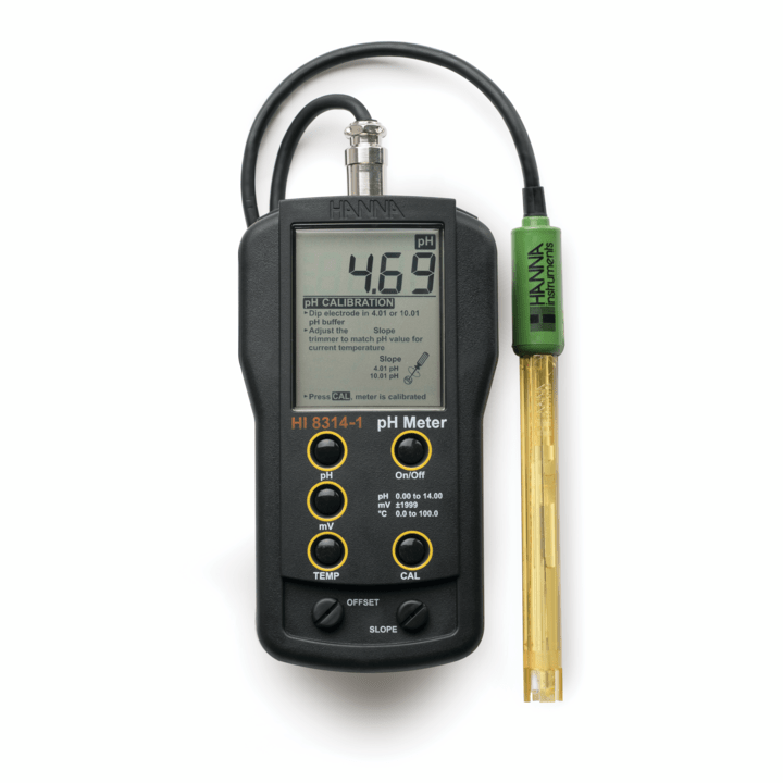 Analog pH/mV/¡C meter with HI1217-1 electrode – HI8314-1