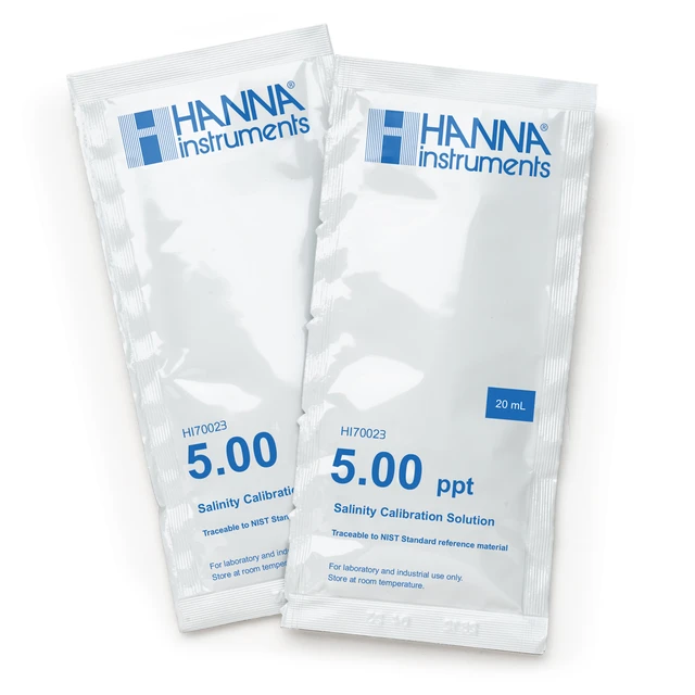 5.00 ppt @ 25°C Salinity Calibration Standard Sachets (25 x 20mL) – HI70023P